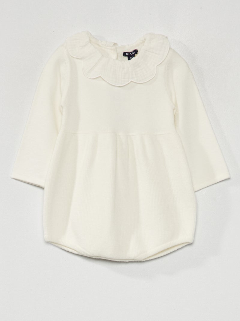 Barboteuse maille tricot blanc - Kiabi
