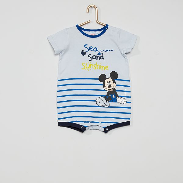 Barboteuse Mickey Mouse Bebe Garcon Bleu Kiabi 10 80