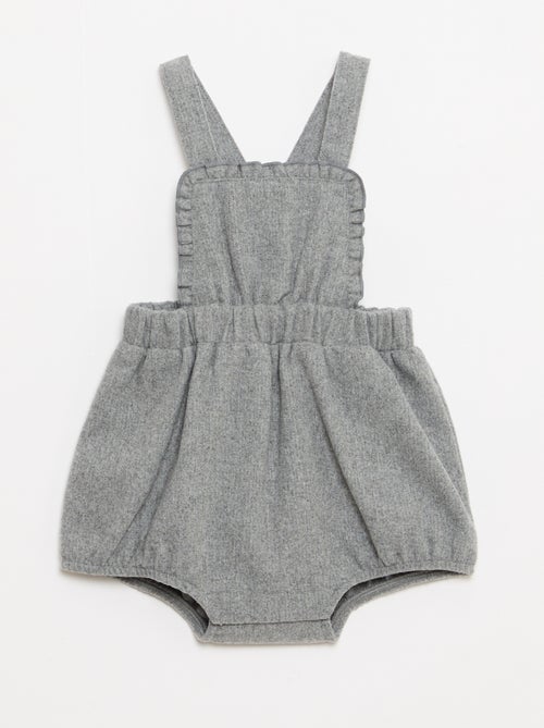Barboteuse salopette courte en flanelle - Kiabi