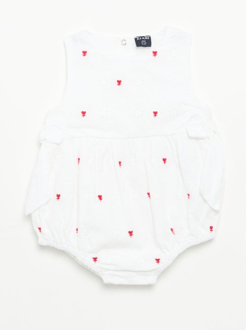 Barboteuse sans manches avec broderies - Kiabi