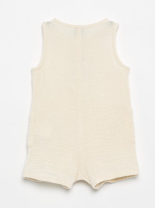 Barboteuse sans manches en gaze de coton - Kiabi