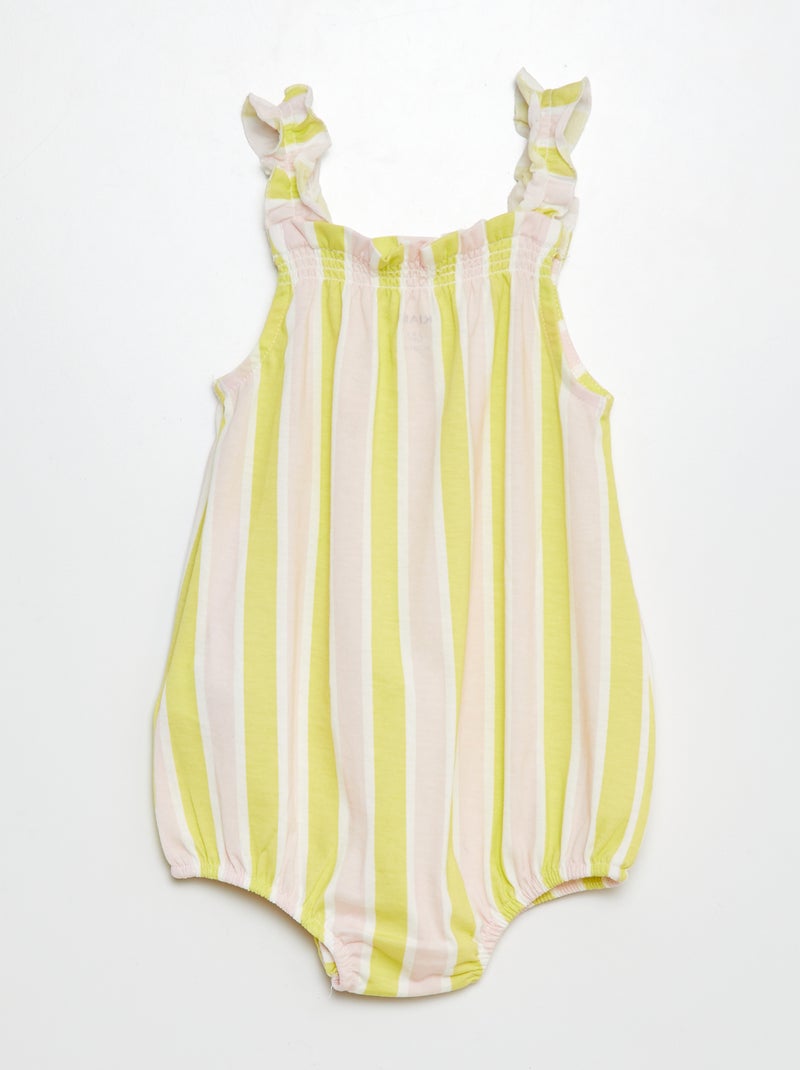 Barboteuse short à bretelles BLANC - Kiabi