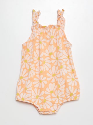 Barboteuse short à bretelles