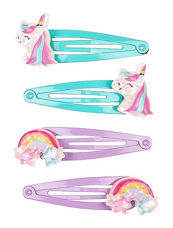Barettes Aicha licornes et arc en ciel