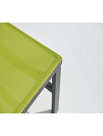 BARI Lot de 2 transats en aluminium gris foncé