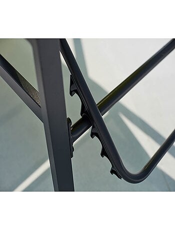 BARI Lot de 2 transats en aluminium gris foncé