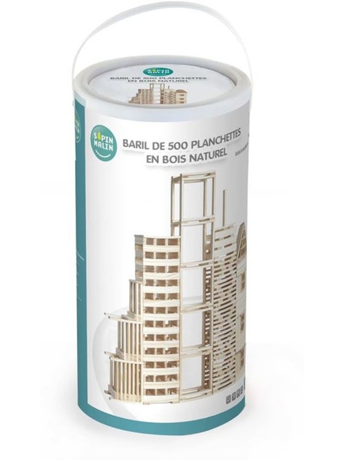 Baril de 500 planchettes en bois naturel - Kiabi