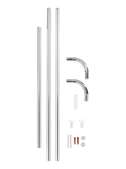Barre d'angle de douche universelle réglable en inox - Kiabi Barre d'angle de douche universelle réglable en inox - Kiabi