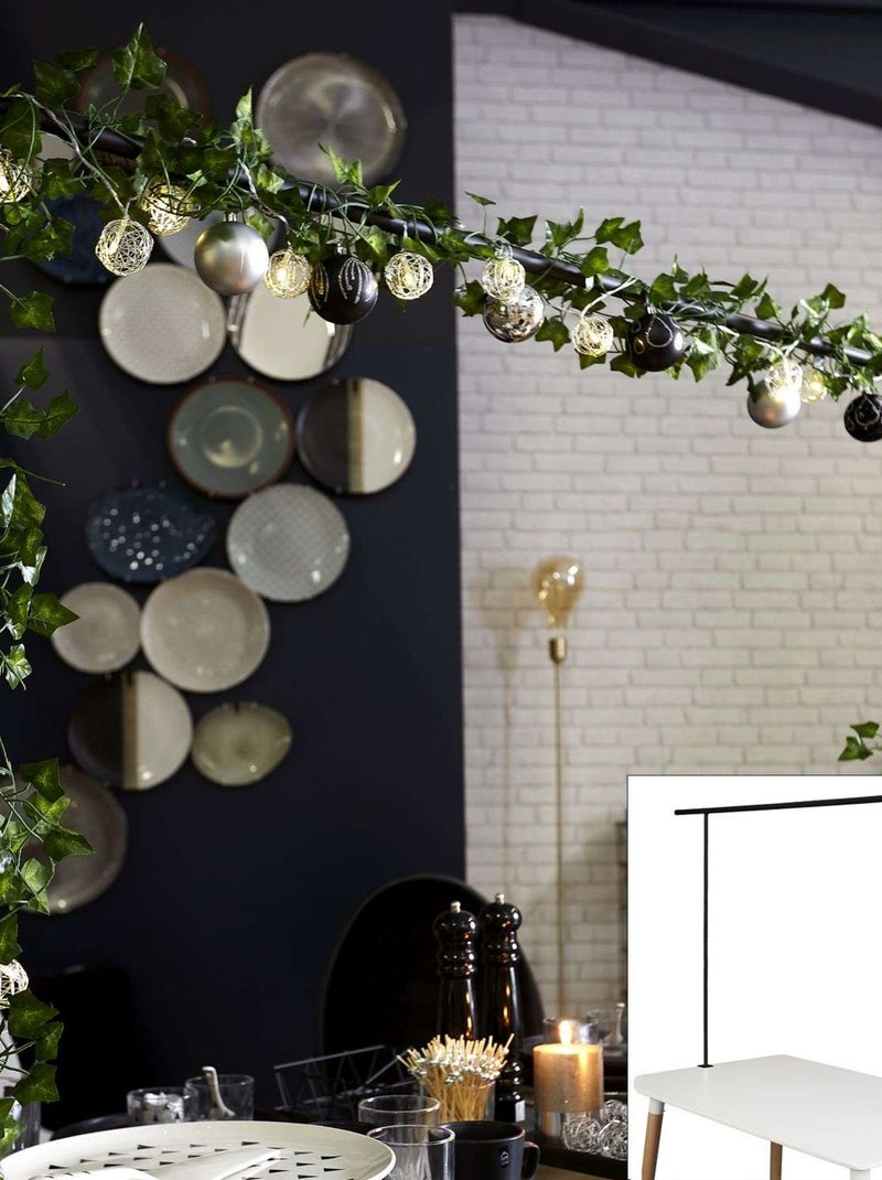 Barre de décoration de table ajustable intérieure/extérieure Noir - Kiabi