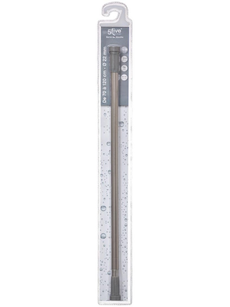 Barre de douche extensible en acier inoxydable Gris - Kiabi