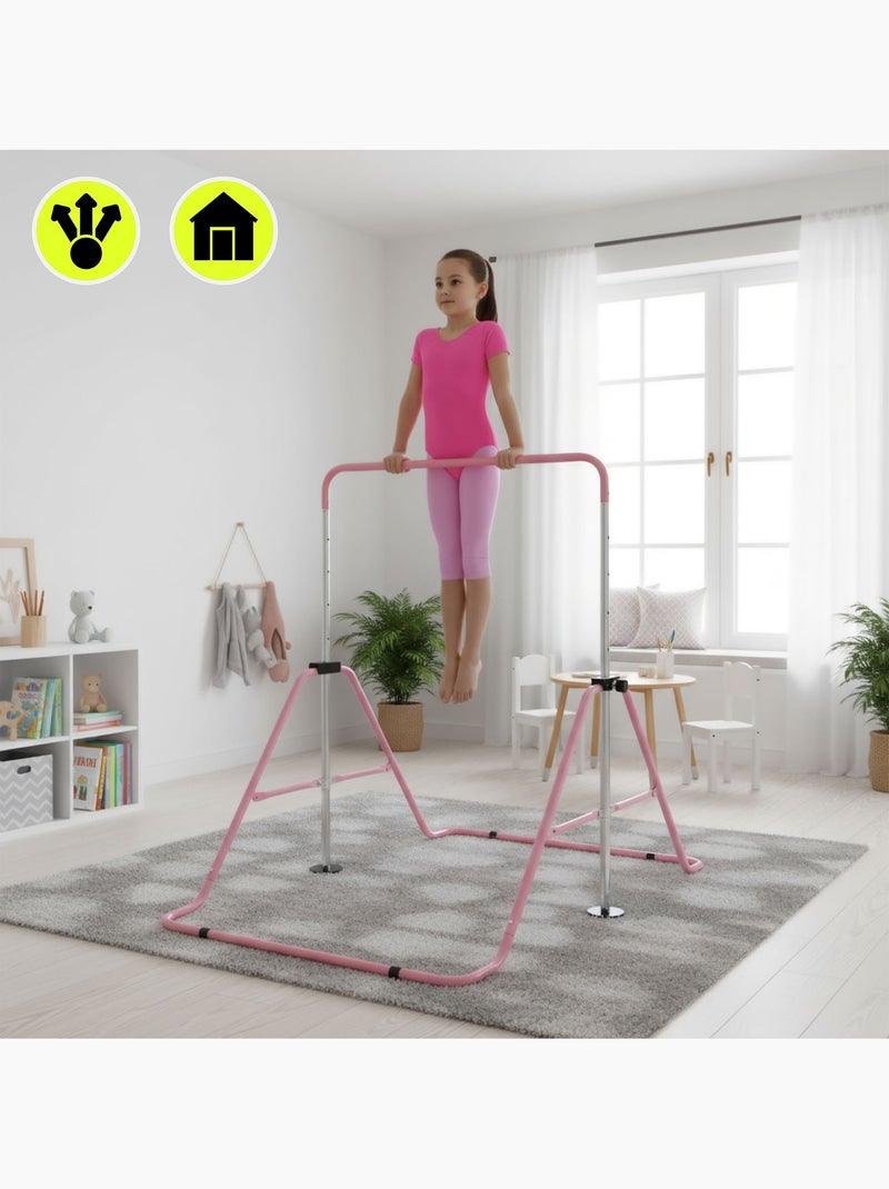 Barre de gymnastique enfant hypermotion réglable et pliable dès 3 ans Rose - Kiabi