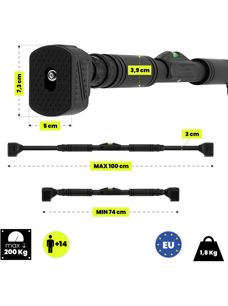 Barre de traction hypermotion réglable 74-100 cm jusqu'à 200 kg Noir - Kiabi