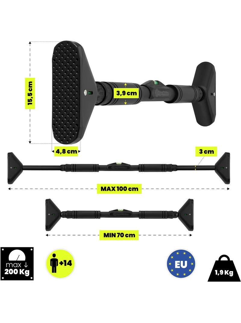 Barre de traction réglable porte 70-100cm musculation domicile charge 200kg acier – hypermotion N/A - Kiabi