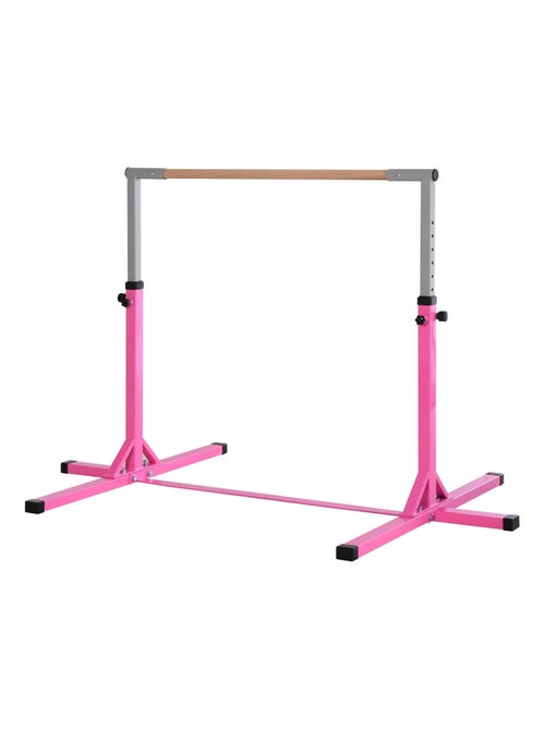 Barre fixe de gymnastique enfant hauteur réglable 13 niveaux acier hêtre - Kiabi
