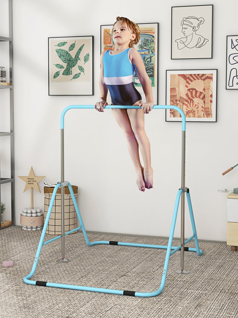 Barre fixe de gymnastique enfant pliable hauteur réglable acier Bleu Bleu - Kiabi