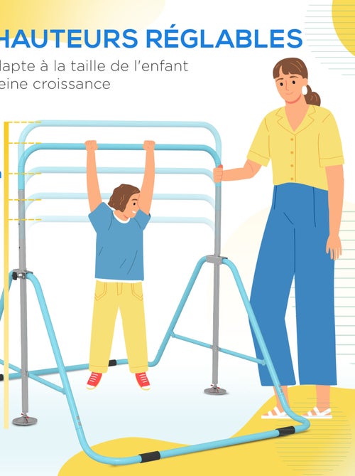 Barre fixe de gymnastique enfant pliable hauteur réglable acier - Kiabi Barre fixe de gymnastique enfant pliable hauteur réglable acier - Kiabi