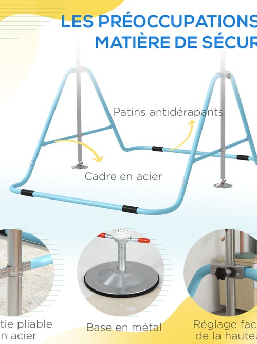 Barre fixe de gymnastique enfant pliable hauteur réglable acier - Kiabi Barre fixe de gymnastique enfant pliable hauteur réglable acier - Kiabi