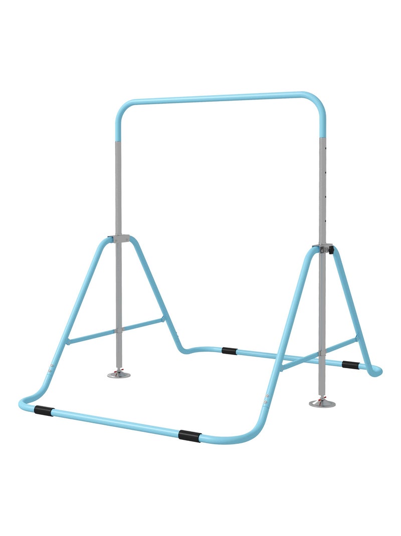 Barre fixe de gymnastique enfant pliable hauteur réglable acier Bleu - Kiabi