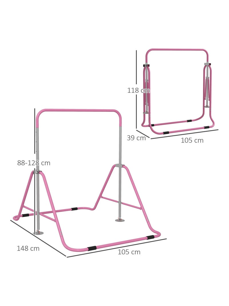 Barre fixe de gymnastique enfant pliable hauteur réglable acier Rose - Kiabi