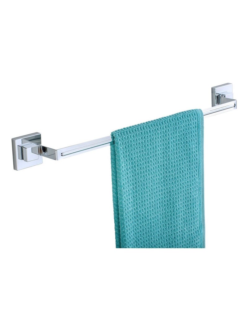 Barre porte-serviettes mural sans perçage en acier inox QUADRO Argent - Kiabi