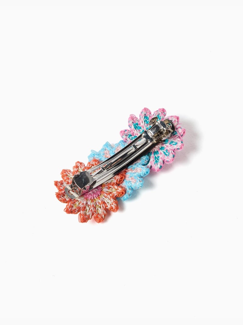 Barrette à cheveux avec fleurs au crochet Blanc - Kiabi
