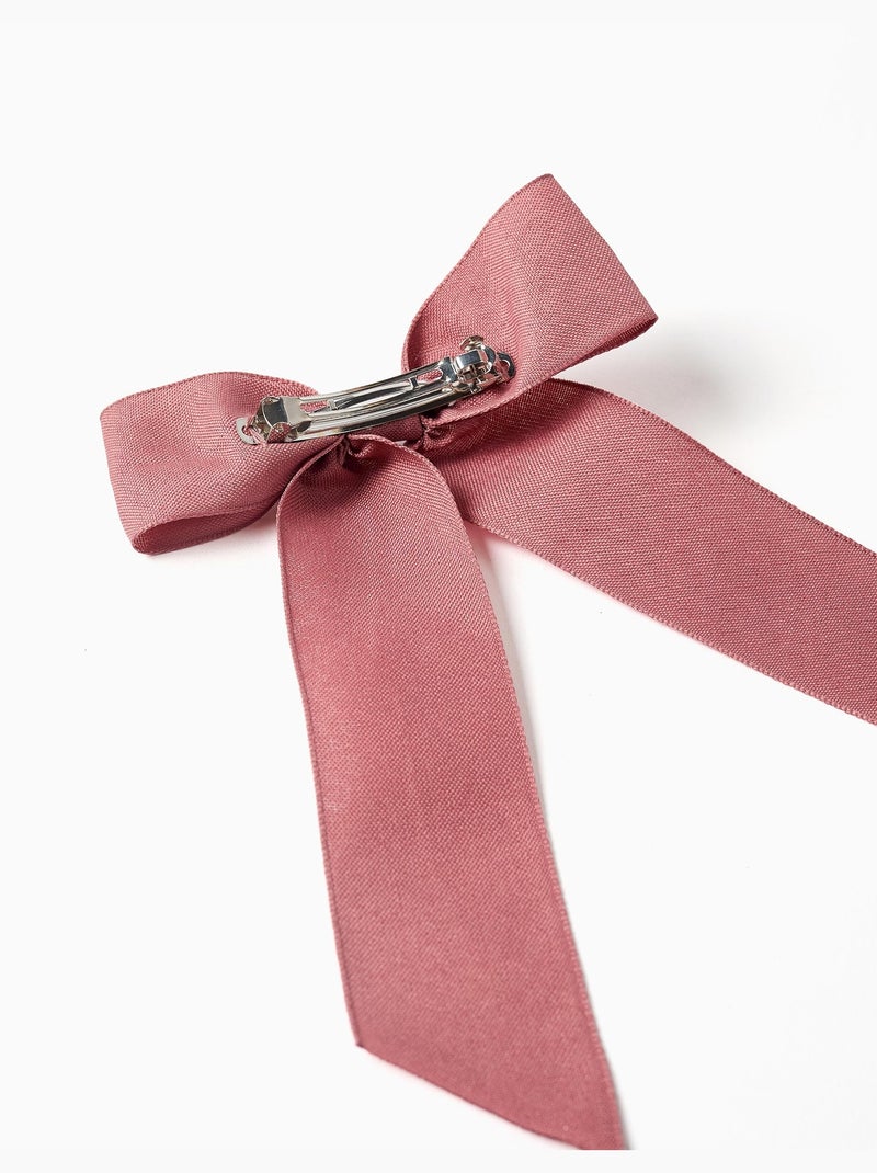 Barrette à cheveux avec grand nœud Rose - Kiabi