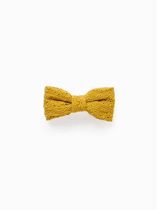 Barrette à cheveux avec nœud en broderie anglaise
