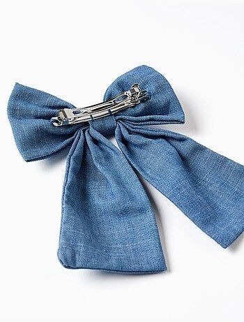 Barrette à cheveux avec nœud en jean
