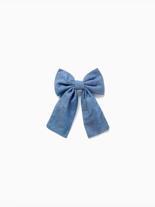 Barrette à cheveux avec nœud en jean - Kiabi