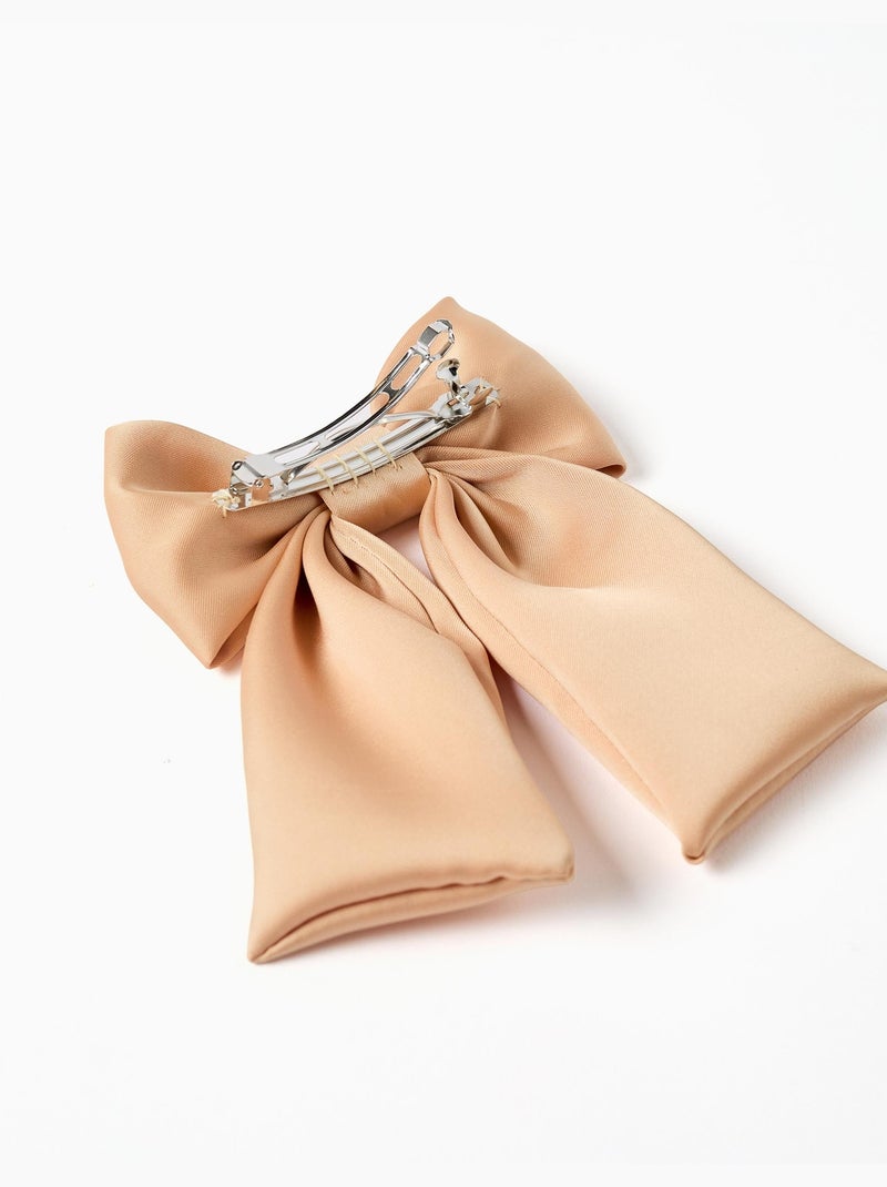 Barrette à cheveux avec nœud en satin Doré/or - Kiabi