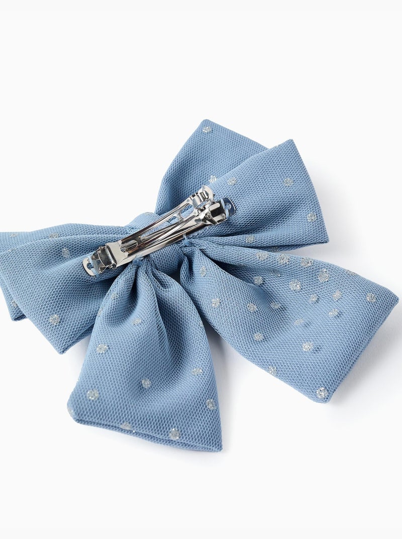 Barrette à cheveux avec nœud en tulle Bleu clair - Kiabi