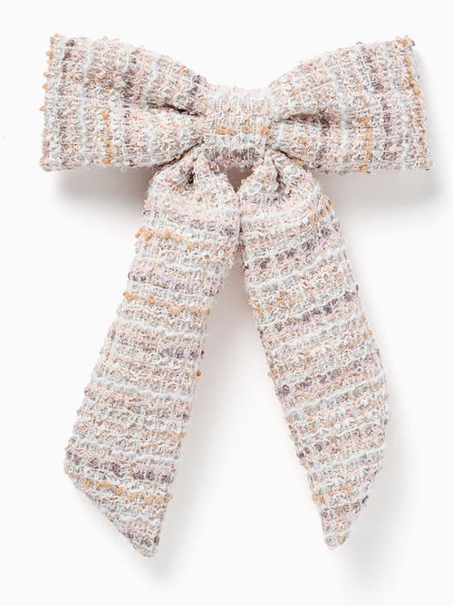 Barrette à cheveux avec nœud en tweed - Kiabi