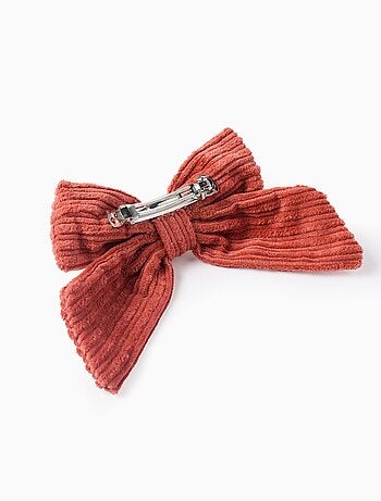Barrette à Cheveux avec Nœud en Velours Côtelé