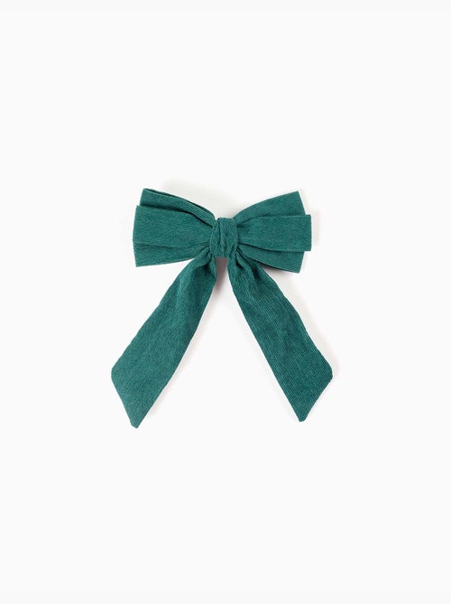 Barrette à cheveux avec nœud en velours côtelé - Kiabi