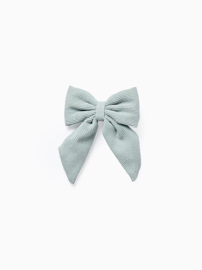Barrette à Cheveux avec Nœud en Velours Côtelé Vert - Kiabi