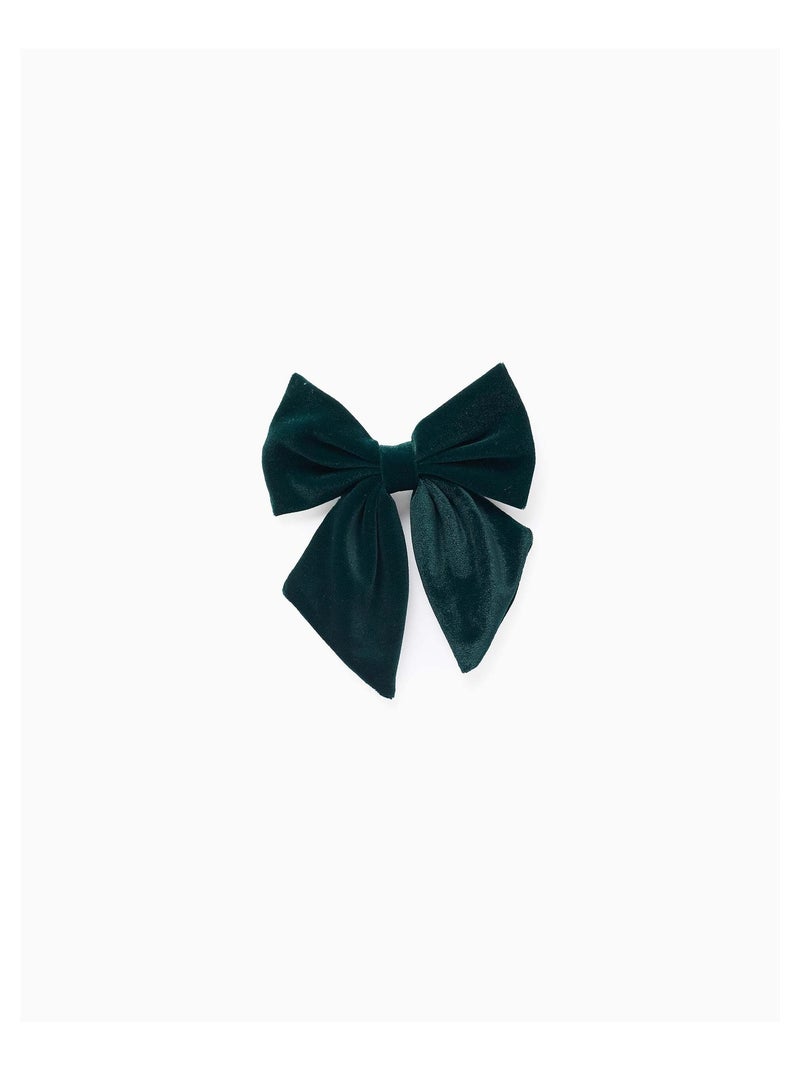 Barrette à Cheveux avec Nœud en Velours Vert foncé - Kiabi