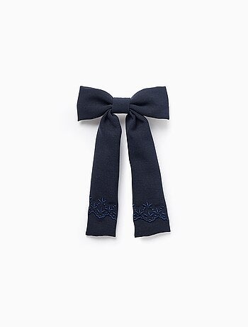 Barrette à Cheveux avec Nœud et Broderie