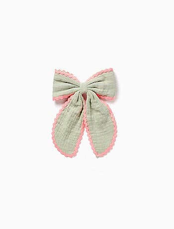 Barrette à cheveux avec nœud et galon ric rac