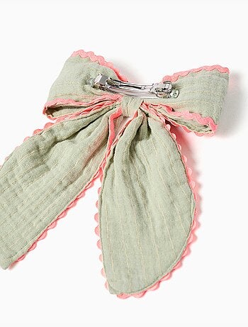 Barrette à cheveux avec nœud et galon ric rac