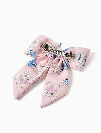 Barrette à cheveux avec nœud et imprimé Stitch