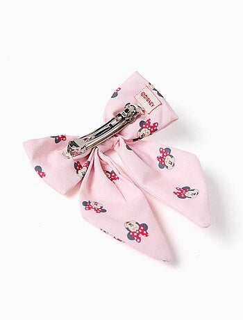 Barrette à cheveux avec nœud et motif Minnie