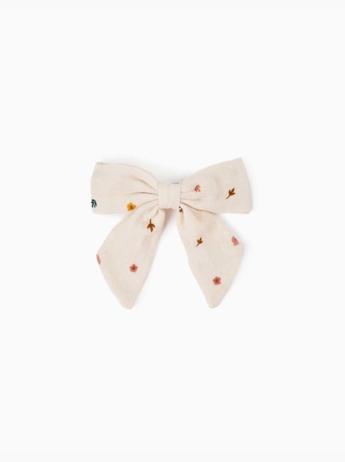 Barrette à cheveux avec nœud fleuri - Kiabi