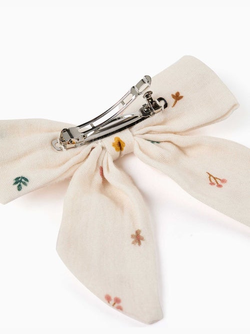 Barrette à cheveux avec nœud fleuri - Kiabi