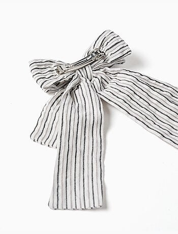 Barrette à cheveux avec nœud rayé B&S