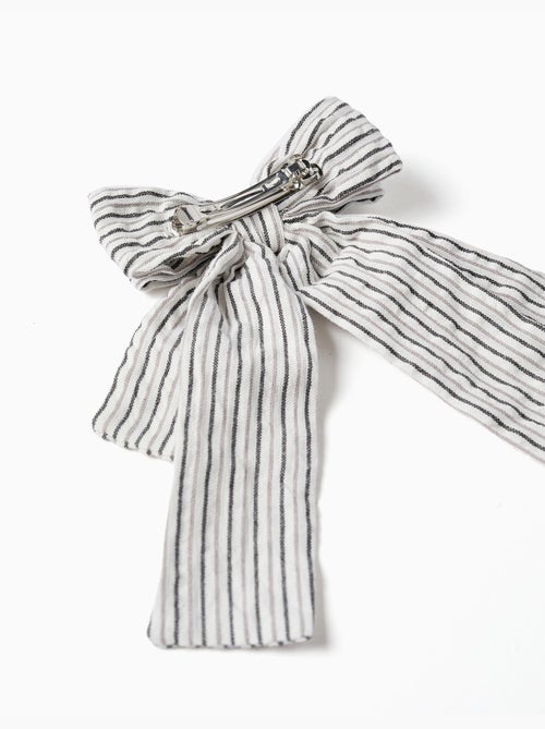 Barrette à cheveux avec nœud rayé B&S - Kiabi