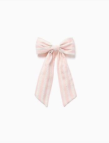 Barrette à cheveux avec nœud rayé