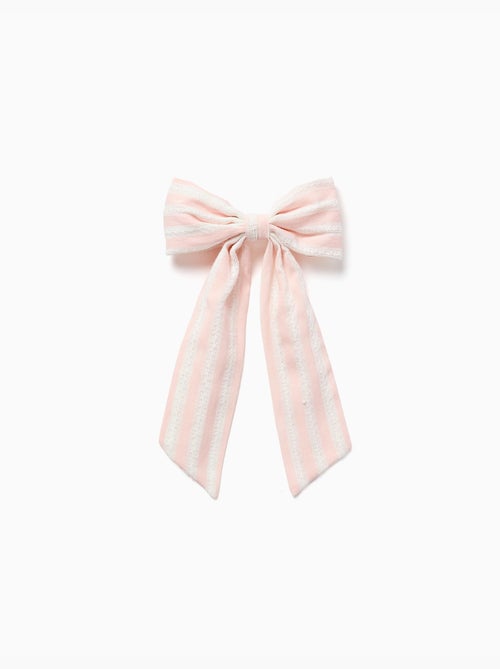 Barrette à cheveux avec nœud rayé - Kiabi