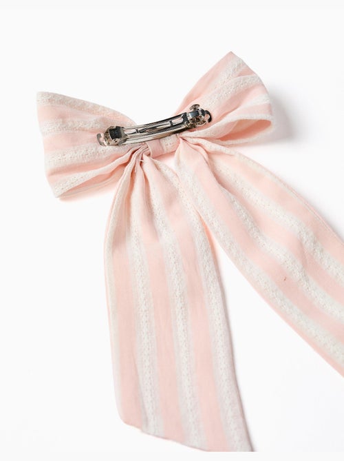 Barrette à cheveux avec nœud rayé - Kiabi