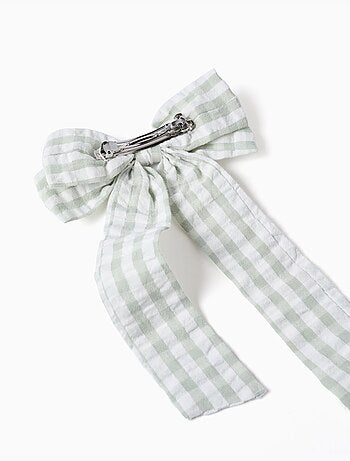Barrette à cheveux avec nœud Vichy B&S