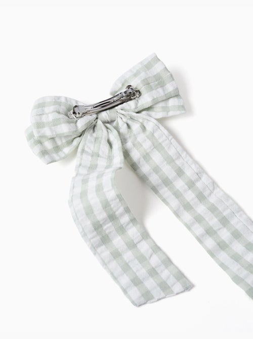 Barrette à cheveux avec nœud Vichy B&S - Kiabi